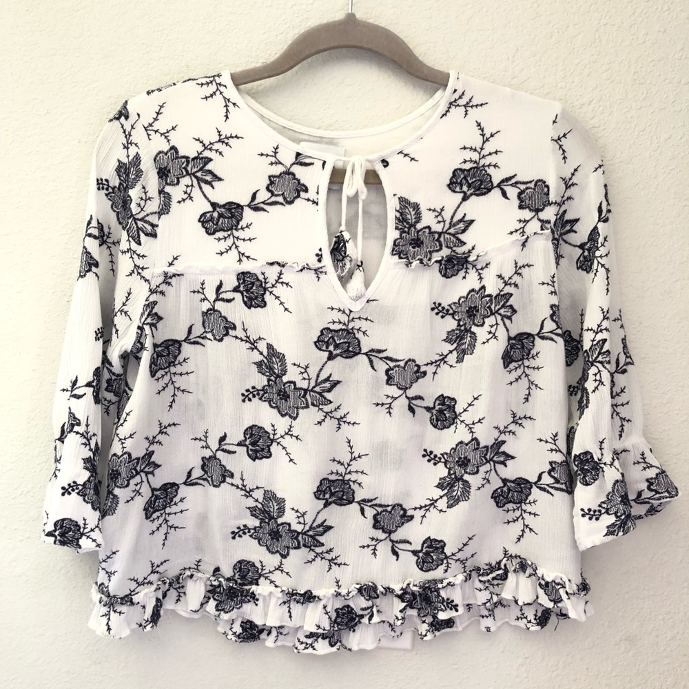 Misa Los Angeles Aleks Embroidered Top Size XS - Picture 1 of 9